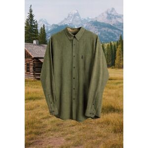 👔 Columbia Men's Green Plaid Long Sleeve Shirt – Size XXL – Outdoor Workwear
